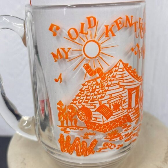 Vintage Hazel Atlas Glass Song Lyric Mug  My Old Kentucky Home - Picture 6 of 9